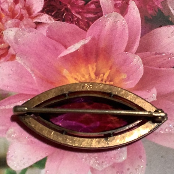 *RARE* VINTAGE F&B (FOSTER & BAILEY) AMETHYST SEED PEARL GOLD FILLED PIN BROOCH - Picture 2 of 6